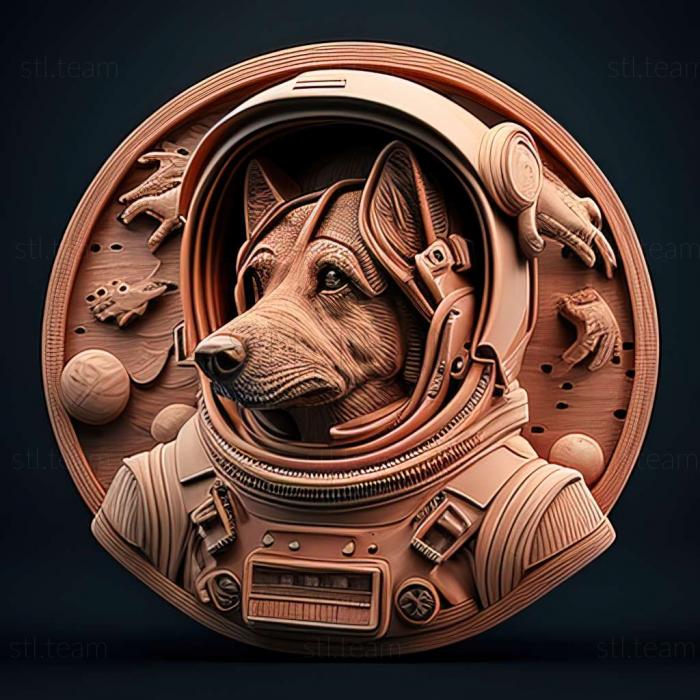 3D model Asterisk cosmonaut dog famous animal (STL)